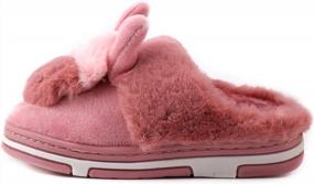 img 1 attached to LONSOEN Boys Girls Memory Foam Coral Fleece House Slippers Comfy Fur Slippers