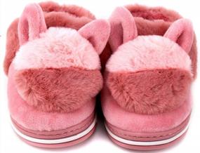 img 3 attached to LONSOEN Boys Girls Memory Foam Coral Fleece House Slippers Comfy Fur Slippers
