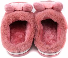 img 2 attached to LONSOEN Boys Girls Memory Foam Coral Fleece House Slippers Comfy Fur Slippers