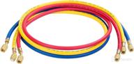 🌡️ inclake 3-piece 5ft home manifold gauge hose kit - 3 color explosion-proof refrigerant hoses for r410a, r22, r32 refrigerants logo
