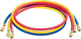 img 4 attached to 🌡️ INCLAKE 3-Piece 5FT Home Manifold Gauge Hose Kit - 3 Color Explosion-Proof Refrigerant Hoses for R410A, R22, R32 Refrigerants