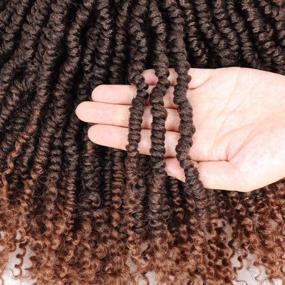 img 1 attached to 6 Pack Spring Twist Crochet Braids - 12 Inch Pre-Looped Mini Passion Twist Braiding Hair In T30# Color - Kinky Curly Synthetic Hair Extensions For Senegalese, Nubian, And Bomb Twist Styles