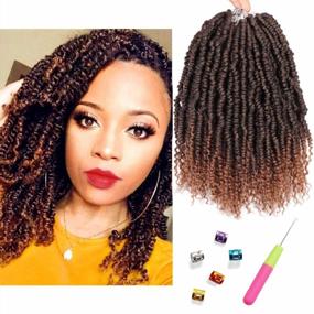 img 4 attached to 6 Pack Spring Twist Crochet Braids - 12 Inch Pre-Looped Mini Passion Twist Braiding Hair In T30# Color - Kinky Curly Synthetic Hair Extensions For Senegalese, Nubian, And Bomb Twist Styles