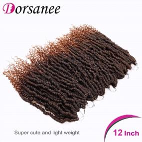 img 3 attached to 6 Pack Spring Twist Crochet Braids - 12 Inch Pre-Looped Mini Passion Twist Braiding Hair In T30# Color - Kinky Curly Synthetic Hair Extensions For Senegalese, Nubian, And Bomb Twist Styles