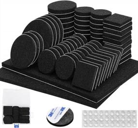 img 4 attached to Furniture Pads Black 136 Pieces Pack Felt Furniture Pads Felt Pads 5Mm Thick Anti Scratch Floor Protectors For Chair Legs Feet With Case 30 Rubber Bumpers For Hardwood Tile Wood Floor Self Adhesive