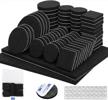 furniture pads black 136 pieces pack felt furniture pads felt pads 5mm thick anti scratch floor protectors for chair legs feet with case 30 rubber bumpers for hardwood tile wood floor self adhesive logo