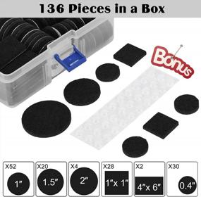 img 3 attached to Furniture Pads Black 136 Pieces Pack Felt Furniture Pads Felt Pads 5Mm Thick Anti Scratch Floor Protectors For Chair Legs Feet With Case 30 Rubber Bumpers For Hardwood Tile Wood Floor Self Adhesive