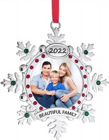 img 4 attached to Memorialize Your Family'S 2022 Christmas With Klikel'S Silver Snowflake Ornament
