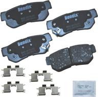 🔥 bendix cfc813 premium copper free ceramic brake pad: high-performance rear pad with installation hardware логотип