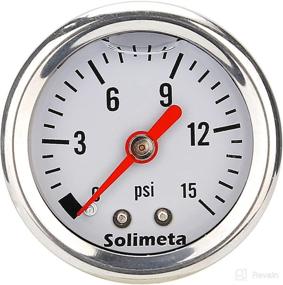 img 4 attached to 🛢️ Solimeta 1.5" Oil Filled Fuel Pressure Gauge - Inline Automotive Replacement Gauge with 1/8 NPT Fitting, 304 Stainless Steel Case, 0-15 PSI, -3-2-3%