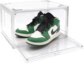 img 4 attached to DAYOOH Acrylic Shoe Display Case: Clear Plastic Stackable Boot & Shoe Boxes For Sneaker Storage