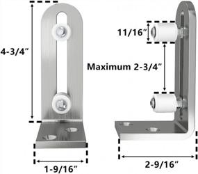 img 1 attached to Ball Bearing Barn Door Floor Guide Wall Mount Stay Roller With Flush Bottom, Felt Strip And Countersunk Holes - Chrome Finish For Sliding Doors (702Bw)