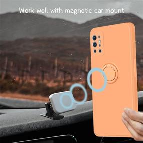 img 1 attached to 📱 Coqibel OnePlus 9 Pro 5G Case - Dark Orange: Liquid Silicone, 360° Ring Kickstand, Car Mount Function, Microfiber Liner, Slim Full Body Protection