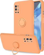 📱 coqibel oneplus 9 pro 5g case - dark orange: liquid silicone, 360° ring kickstand, car mount function, microfiber liner, slim full body protection logo