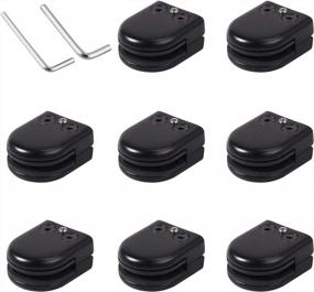 img 4 attached to Set Of 8 Stainless Steel Glass Clamps For 6-8Mm Glass, Adjustable Brackets In Black Finish - Kamtop