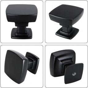 img 2 attached to 30 Pack Homdiy Black Cabinet Knobs - HD9016BK Solid Square Drawer Knobs For Kitchen, Bathroom Cabinets