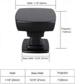 img 3 attached to 30 Pack Homdiy Black Cabinet Knobs - HD9016BK Solid Square Drawer Knobs For Kitchen, Bathroom Cabinets
