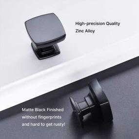 img 1 attached to 30 Pack Homdiy Black Cabinet Knobs - HD9016BK Solid Square Drawer Knobs For Kitchen, Bathroom Cabinets