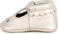 freshly picked platinum leather moccasins girls' shoes ~ flats logo