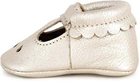 img 1 attached to Freshly Picked Platinum Leather Moccasins Girls' Shoes ~ Flats