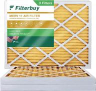 filterbuy 10x14x2 air filter merv 11 allergen defense (3-pack), pleated hvac ac furnace air filters replacement (actual size: 9.50 x 13.50 x 1.75 inches) logo