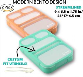 img 3 attached to Leakproof Bento Box For Meal Prep & Portion Control - 2 Pack Lunch Boxes For Adults, Kids And Toddlers
