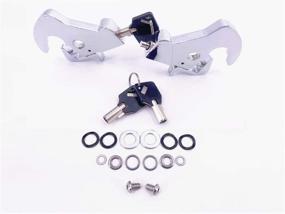 img 4 attached to Secure your Harley Davidson with the Locking Detachable Latch Kit - Rotary 🔐 Docking Latch Cam Lock Kit with Screw Caps (Silver, 2 latches & both with keys)