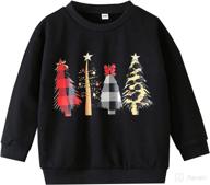 adorable unisex kids christmas sweatshirt: xmas tree santa pullover top for toddler baby girls and boys logo