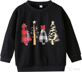 img 4 attached to Adorable Unisex Kids Christmas Sweatshirt: Xmas Tree Santa Pullover Top for Toddler Baby Girls and Boys