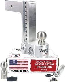 img 4 attached to 🚚 Weigh Safe WS10-3-KA Aluminum Adjustable Trailer Hitch: Built-in Scale & Sway Prevention, 10" Drop, 3" Receiver with 2 Keyed Alike Locks & Heavy Duty Ball Mount Hitch 21,000 GTW