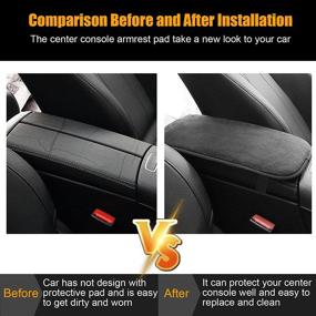 img 3 attached to 🚗 DKIIGAME Car Console Cover, Armrest Seat Box Cover for Car, Waterproof Universal Vehicle Console Pad - Black Fuzzy