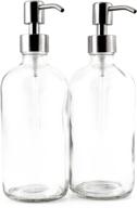 🧴 cornucopia 16-ounce clear glass boston round bottles with stainless steel pumps (2 pack): ideal soap dispenser for essential oils, lotions, and liquid soaps logo