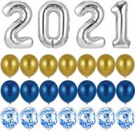 сделайте свой выпускной вечер сияющим с реквизитом и украшениями из воздушных шаров 2021 года: 40-дюймовые большие воздушные шары, воздушные шары с конфетти и инструмент для завязывания воздушных шаров в комплекте! логотип