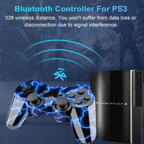 img 3 attached to Обновите свой игровой опыт на PS3 с помощью беспроводных пультов дистанционного управления OUBANG — 2 шт. крутых синих контроллера с обновленным джойстиком и совместимостью с PlayStation 3 — идеальный подарок для PS3