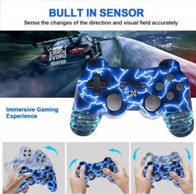 img 2 attached to Upgrade Your PS3 Gaming Experience With OUBANG Wireless Remotes - 2 Pack Cool Blue Controllers With Upgraded Joystick And Compatibility For PlayStation 3 - Perfect PS3 Gift