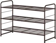 👠 bronze 3-tier stackable and adjustable wire grid shoe rack organizer for closet, bedroom, and entryway - bextsrack логотип