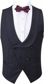 img 2 attached to Double Breasted Mens Suit Vest - Perfect For Weddings And Parties