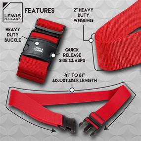 img 3 attached to Lewis N. Clark Quick Release Luggage Belt: Red Adjustable Tie Down Straps for Enhanced Luggage Security