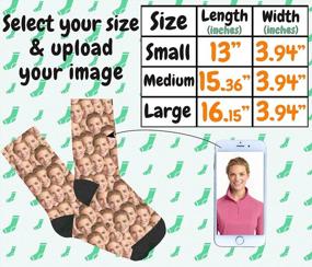 img 2 attached to Персонализированные носки для лица - поместите свое изображение, фото на индивидуальные носки для экипажа - веселый и уникальный подарок для мужчин и женщин