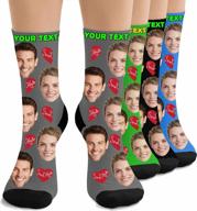 personalized face socks - put your picture, photo on custom crew socks - fun and unique gift for men and women logo