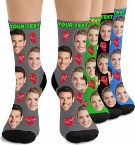 img 4 attached to Personalized Face Socks - Put Your Picture, Photo On Custom Crew Socks - Fun And Unique Gift For Men And Women