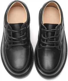 img 3 attached to DADAWEN School Uniform Shoes For Boys And Girls - Classic Leather Lace-Up Oxfords For Comfortable And Casual Dressing (Sizes For Toddlers, Little Kids, And Big Kids)