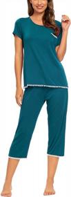 img 3 attached to Comfortable Sleepwear For Women: MINTLIMIT'S Short Sleeved Top And Capri Pants Pajama Set