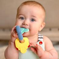 🔑 nuby wooden teether keys with silicone - 3m+, multi (6907) logo