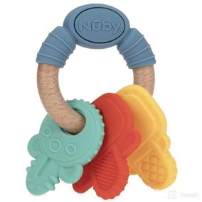 img 3 attached to 🔑 Nuby Wooden Teether Keys with Silicone - 3M+, Multi (6907)