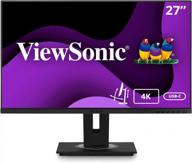 🖥️ viewsonic vg2756 4k docking integrated ergonomics: tilt, height adjustment, built-in speakers logo
