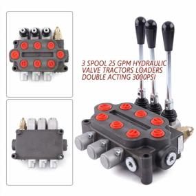 img 2 attached to QIZHI 25 GPM Double Acting Hydraulic Directional Control Valve For Small Tractor Loader Log Splitter, 3 Spool, 3000 PSI