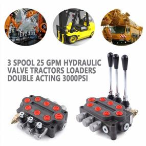 img 1 attached to QIZHI 25 GPM Double Acting Hydraulic Directional Control Valve For Small Tractor Loader Log Splitter, 3 Spool, 3000 PSI