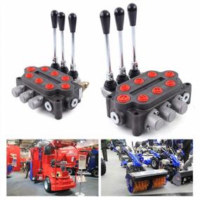 img 4 attached to QIZHI 25 GPM Double Acting Hydraulic Directional Control Valve For Small Tractor Loader Log Splitter, 3 Spool, 3000 PSI