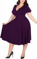 chic and comfortable: nemidor® women's plus size bridesmaid dress with v-neckline and stretchy material logo